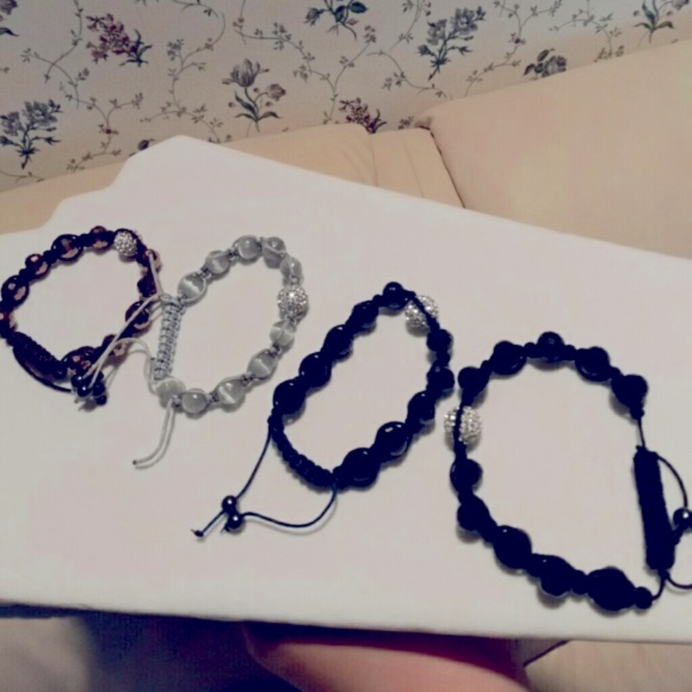 Cute bling glass string adjusting bracelets - Picture 2 of 4